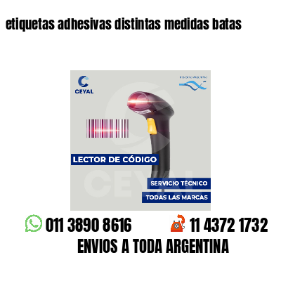 etiquetas adhesivas distintas medidas batas