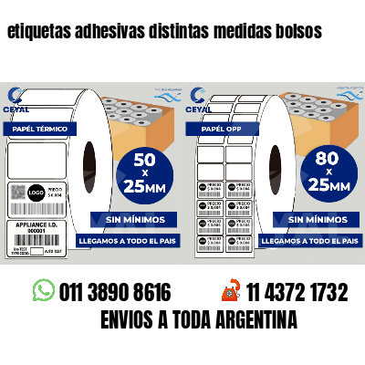 etiquetas adhesivas distintas medidas bolsos
