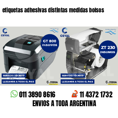 etiquetas adhesivas distintas medidas bolsos