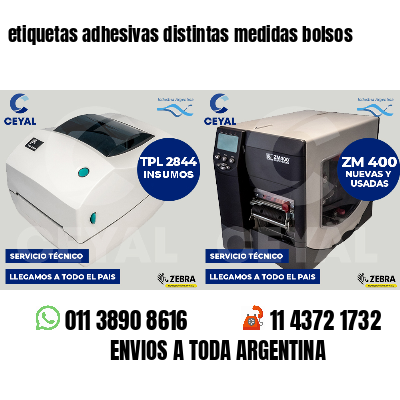 etiquetas adhesivas distintas medidas bolsos