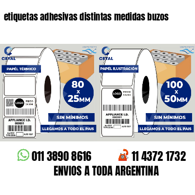 etiquetas adhesivas distintas medidas buzos