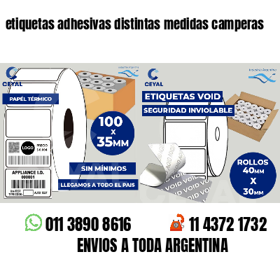 etiquetas adhesivas distintas medidas camperas