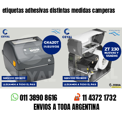 etiquetas adhesivas distintas medidas camperas