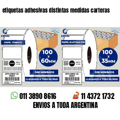 etiquetas adhesivas distintas medidas carteras