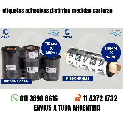 etiquetas adhesivas distintas medidas carteras
