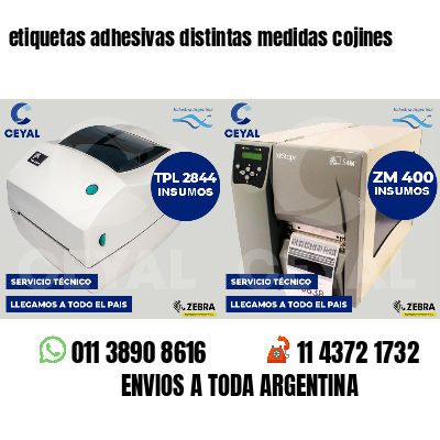 etiquetas adhesivas distintas medidas cojines