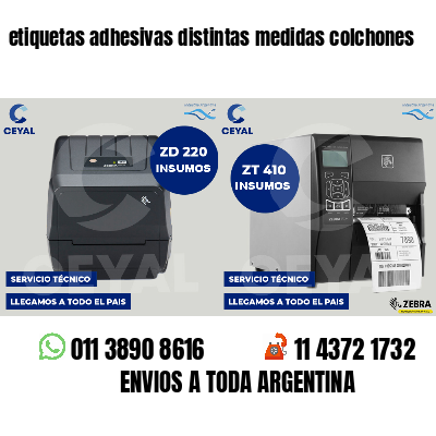 etiquetas adhesivas distintas medidas colchones
