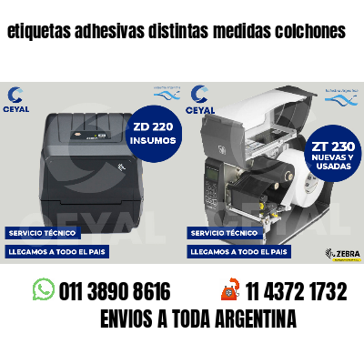 etiquetas adhesivas distintas medidas colchones