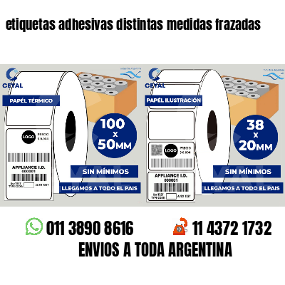 etiquetas adhesivas distintas medidas frazadas