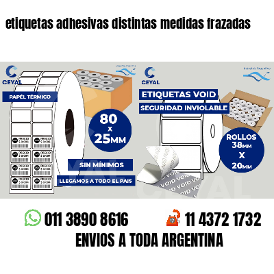 etiquetas adhesivas distintas medidas frazadas