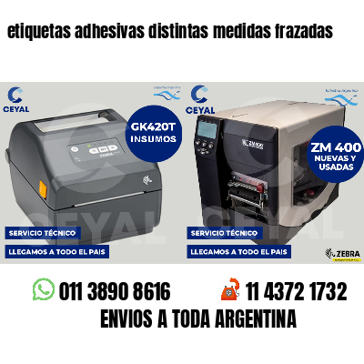 etiquetas adhesivas distintas medidas frazadas