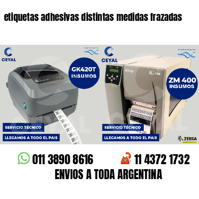 etiquetas adhesivas distintas medidas frazadas