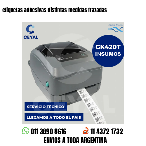 etiquetas adhesivas distintas medidas frazadas
