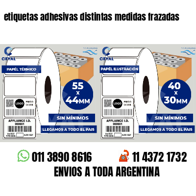 etiquetas adhesivas distintas medidas frazadas