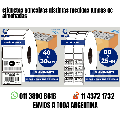 etiquetas adhesivas distintas medidas fundas de almohadas