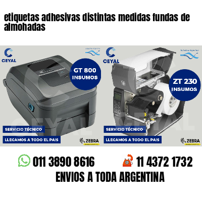 etiquetas adhesivas distintas medidas fundas de almohadas