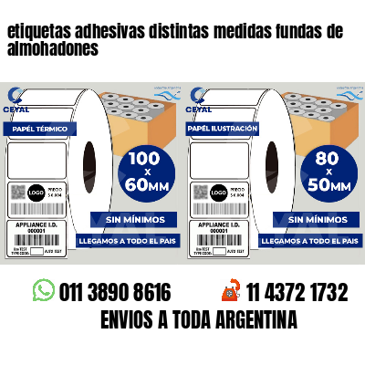 etiquetas adhesivas distintas medidas fundas de almohadones