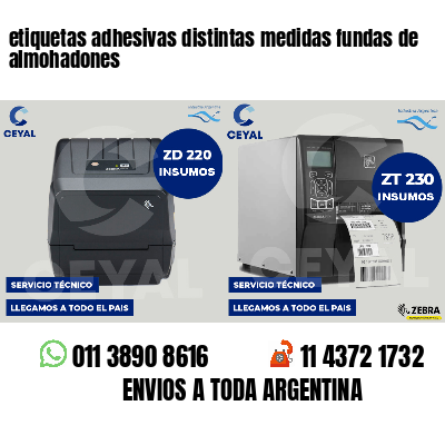 etiquetas adhesivas distintas medidas fundas de almohadones
