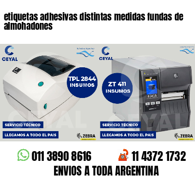 etiquetas adhesivas distintas medidas fundas de almohadones