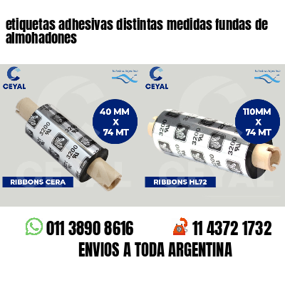 etiquetas adhesivas distintas medidas fundas de almohadones