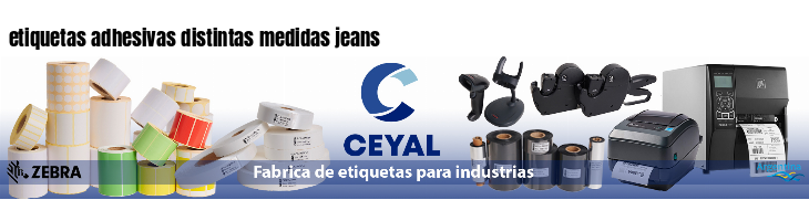 etiquetas adhesivas distintas medidas jeans