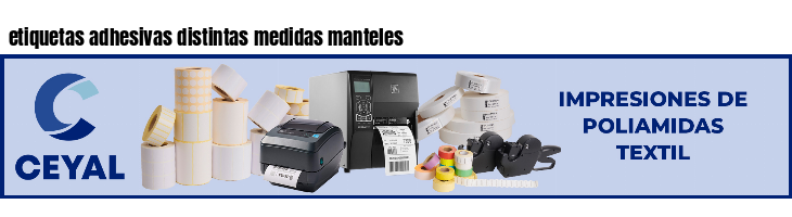etiquetas adhesivas distintas medidas manteles