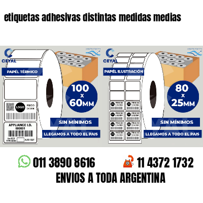 etiquetas adhesivas distintas medidas medias