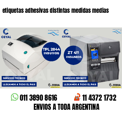etiquetas adhesivas distintas medidas medias