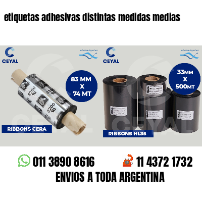etiquetas adhesivas distintas medidas medias