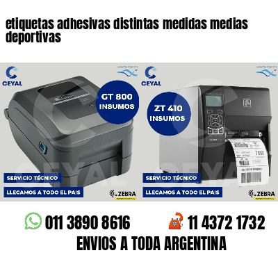 etiquetas adhesivas distintas medidas medias deportivas