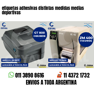 etiquetas adhesivas distintas medidas medias deportivas