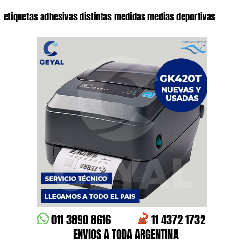 etiquetas adhesivas distintas medidas medias deportivas