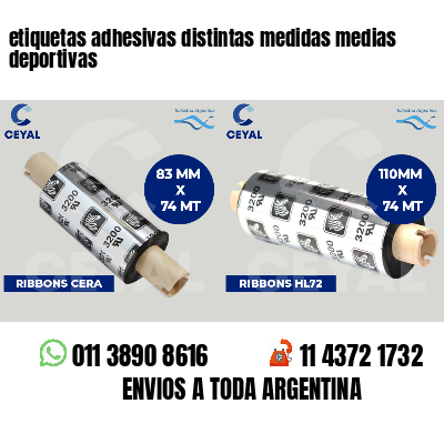 etiquetas adhesivas distintas medidas medias deportivas