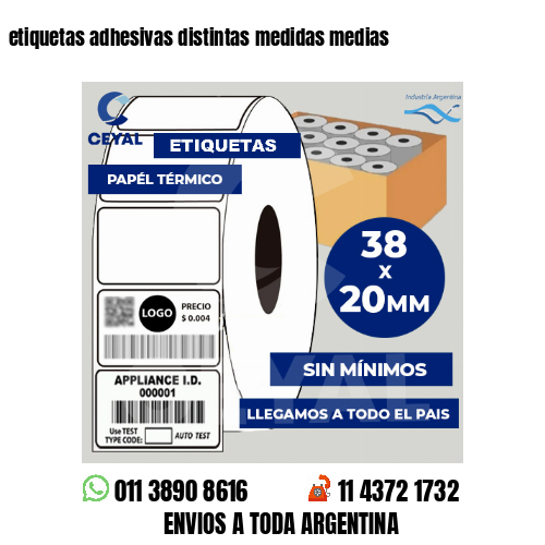 etiquetas adhesivas distintas medidas medias