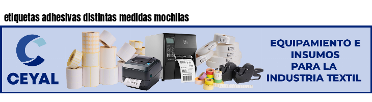 etiquetas adhesivas distintas medidas mochilas