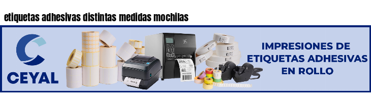etiquetas adhesivas distintas medidas mochilas