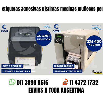 etiquetas adhesivas distintas medidas muñecos peluche