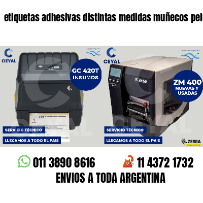etiquetas adhesivas distintas medidas muñecos peluche