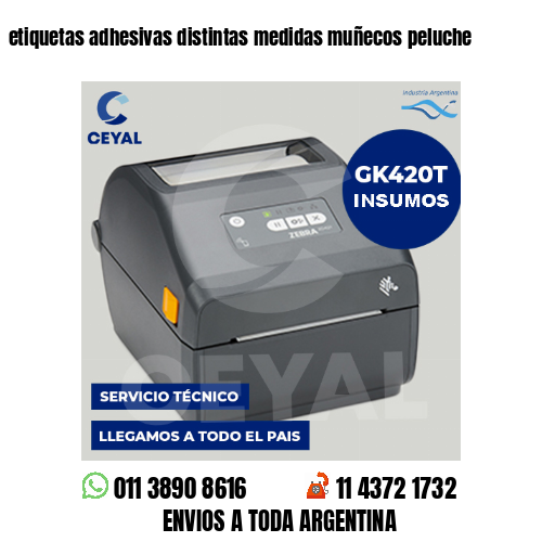 etiquetas adhesivas distintas medidas muñecos peluche