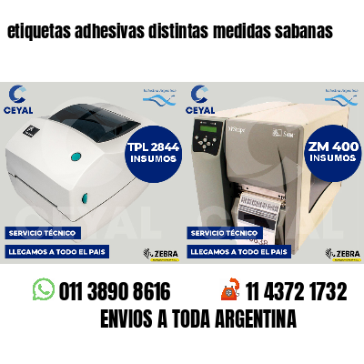 etiquetas adhesivas distintas medidas sabanas