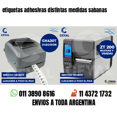 etiquetas adhesivas distintas medidas sabanas