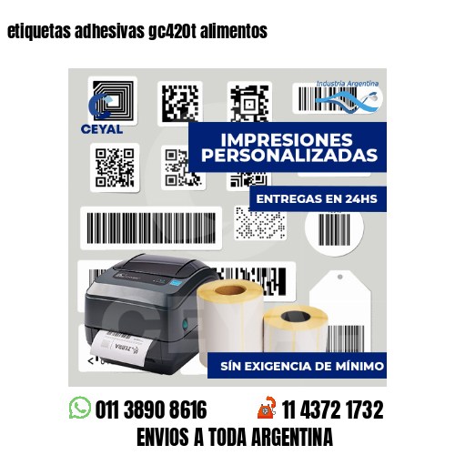 etiquetas adhesivas gc420t alimentos