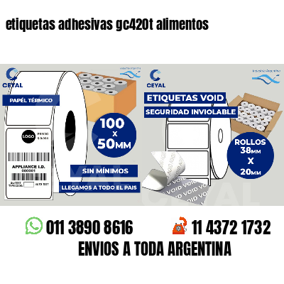 etiquetas adhesivas gc420t alimentos