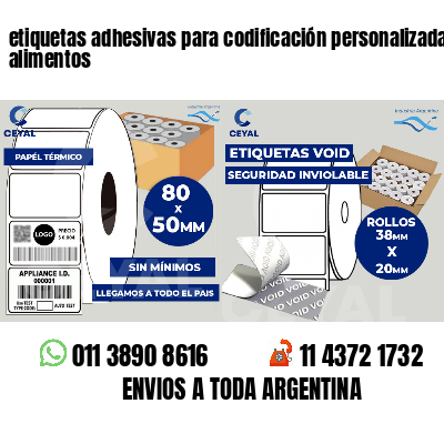 etiquetas adhesivas para codificación personalizada alimentos