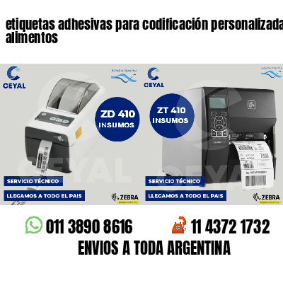 etiquetas adhesivas para codificación personalizada alimentos