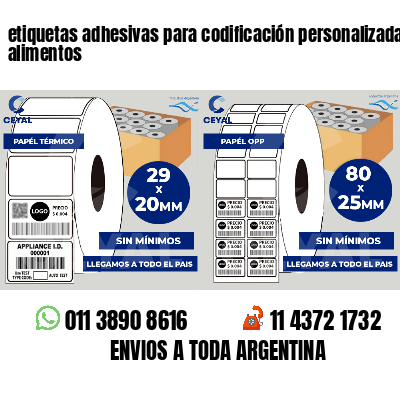 etiquetas adhesivas para codificación personalizada alimentos