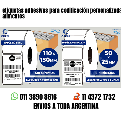 etiquetas adhesivas para codificación personalizada alimentos