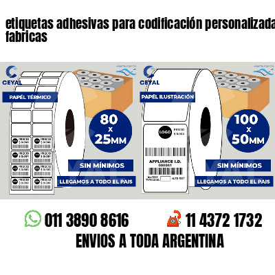 etiquetas adhesivas para codificación personalizada fabricas