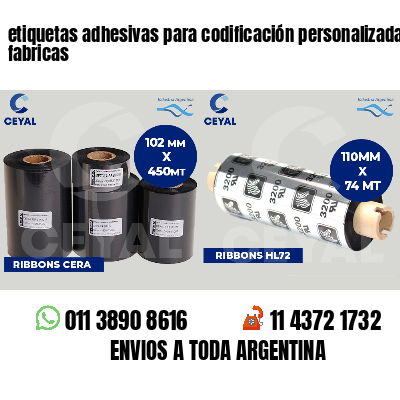 etiquetas adhesivas para codificación personalizada fabricas