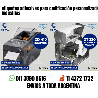 etiquetas adhesivas para codificación personalizada industrias